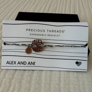 Alex and Ani Gold Charm Bracelet with Multicolor Threads